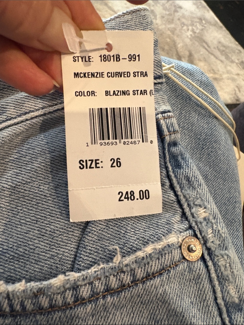 Citizens Of Humanity Light Blue Straight Leg Jeans with Distressed Knee - Picture 13 of 14